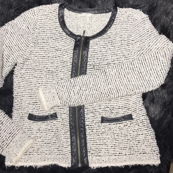 JOIE Goat Leather Trim Zip Blazer - Picture 7 of 7